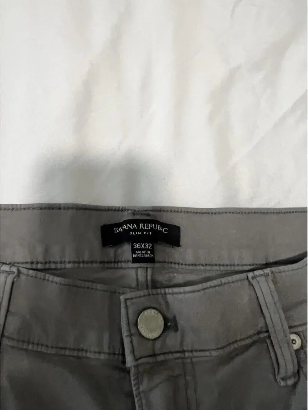 Banana Republic The Traveler Pants Mens 38x32 Gray stretch Slim Fit 132